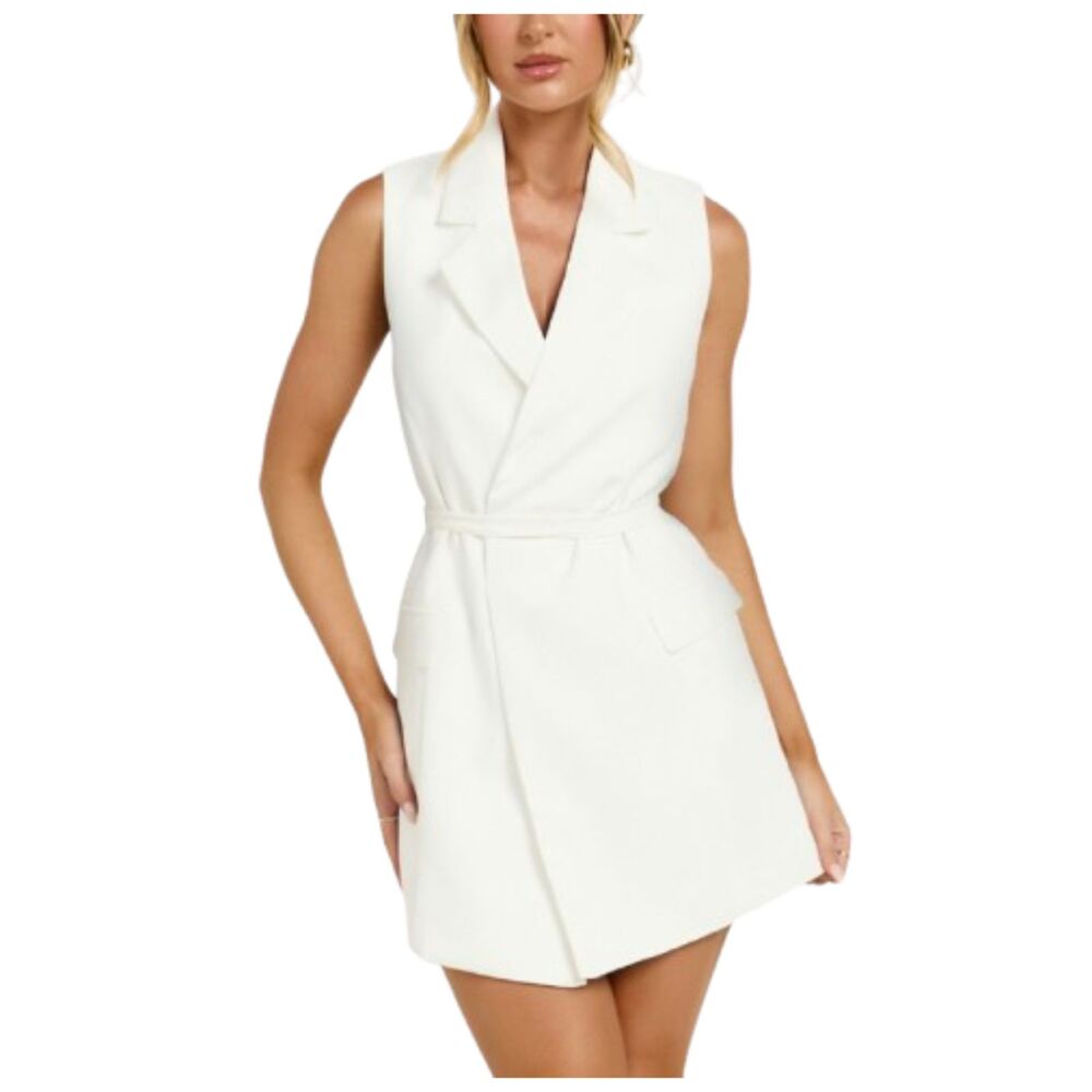 Showpo NWT Romeo Front Tie Collared Flap Pocket Mini Dress Size 4